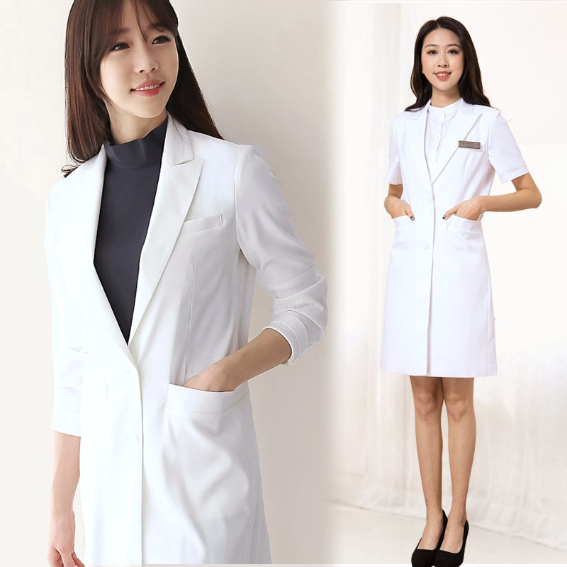 Medical Lab Years - Biały płaszcz laboratoryjny w stylu koreańskim